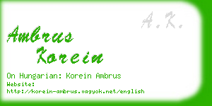 ambrus korein business card